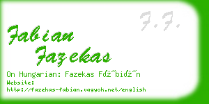 fabian fazekas business card